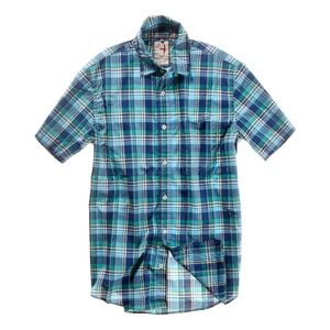 RELWEN Favorites Icon Broadcloth Short Sleeve Shirt  in Blue/Green Multi